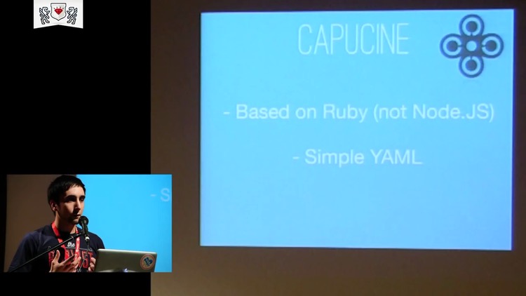 Damian presenting a Ruby talk at RULU Lyon